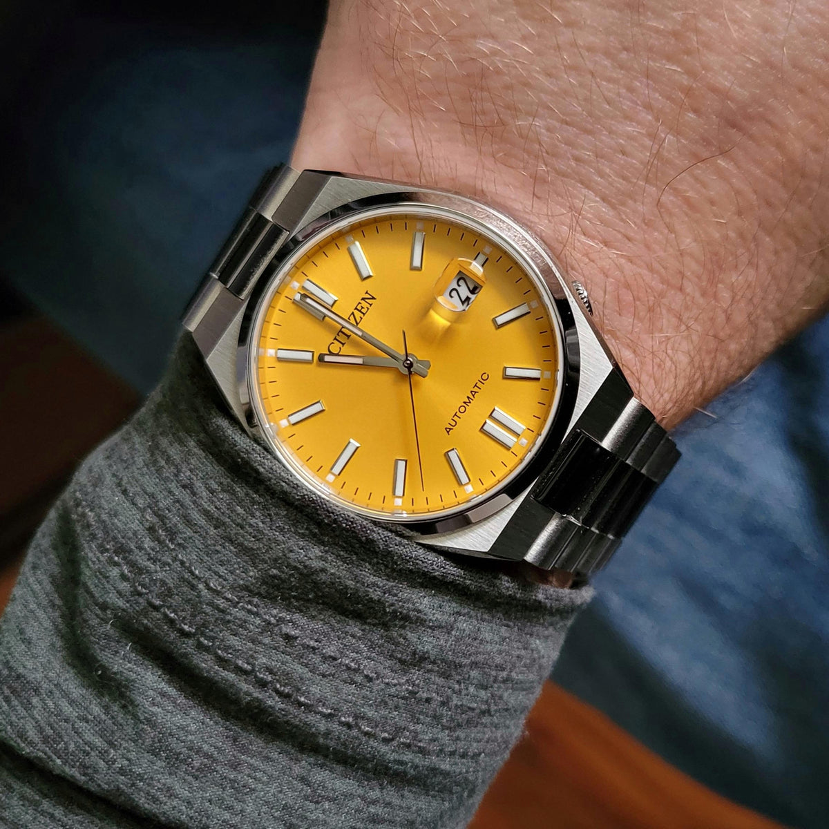  Shop Authentic Citizen Tsuyosa Automatic Yellow Dial Silver Steel Strap Watch for Men - NJ0150-81Z - Luxxuri