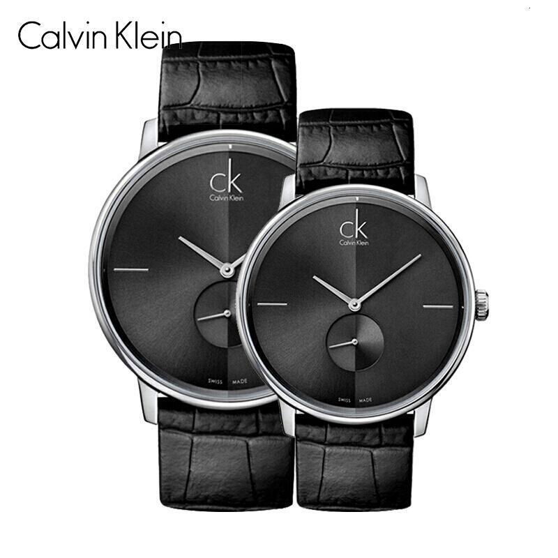  Shop Authentic Calvin Klein Grey Dial Black Leather Strap Watch for Women - K2Y2Y1CU - Luxxuri