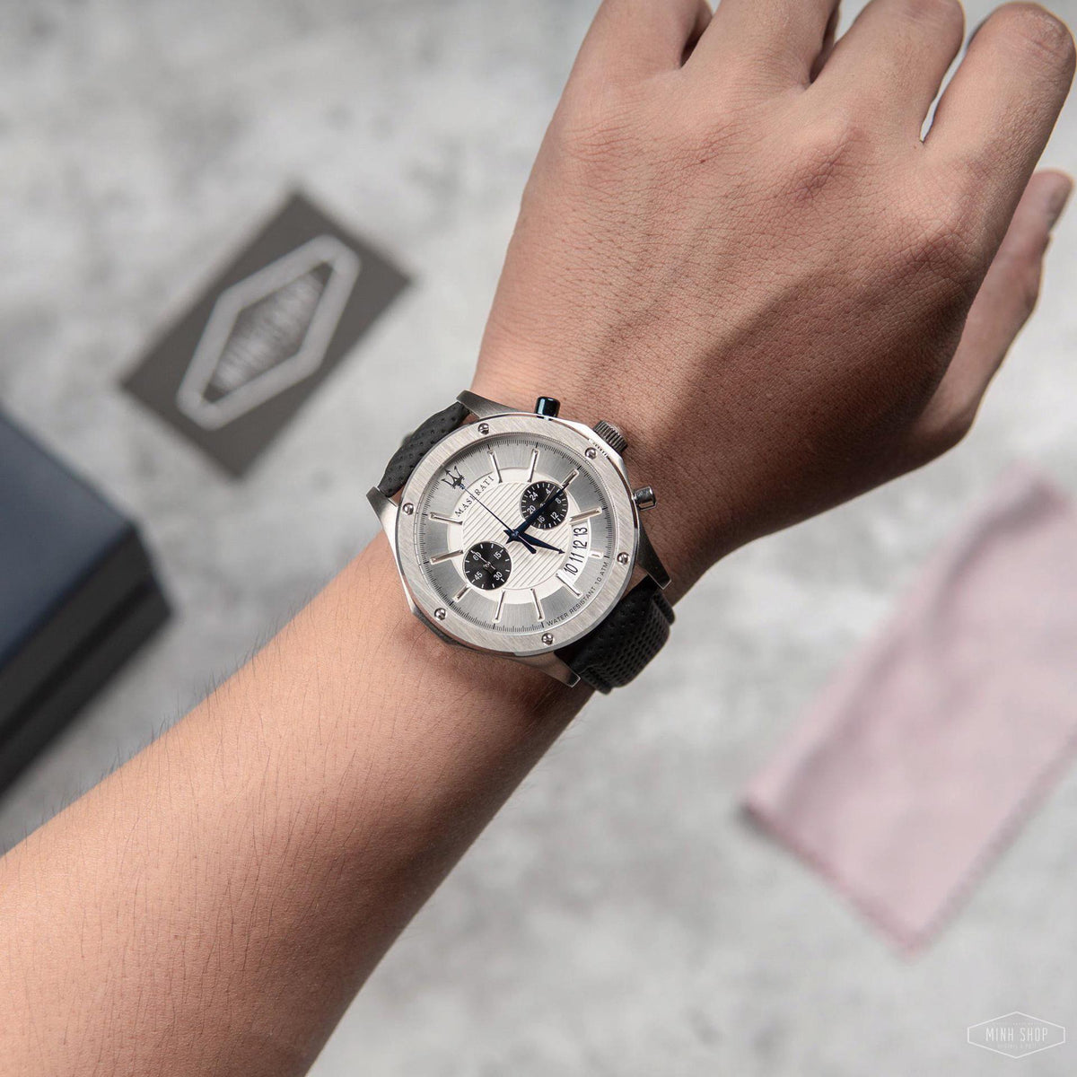  Shop Authentic Maserati Circuito Chronograph Analog White Dial Black Leather Strap Watch for Men - R8871627005 - Luxxuri