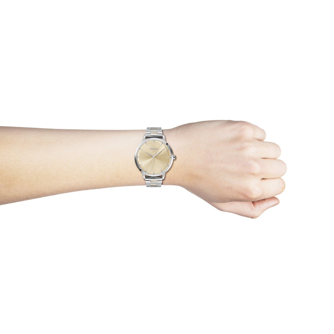  Shop Authentic Hugo Boss Symphony Brown Dial Silver Mesh Bracelet Watch for Women - 1502423 - Luxxuri