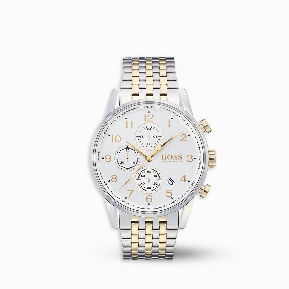  Shop Authentic Hugo Boss Navigator White Dial Two Tone Steel Strap Watch for Men - 1513499 - Luxxuri