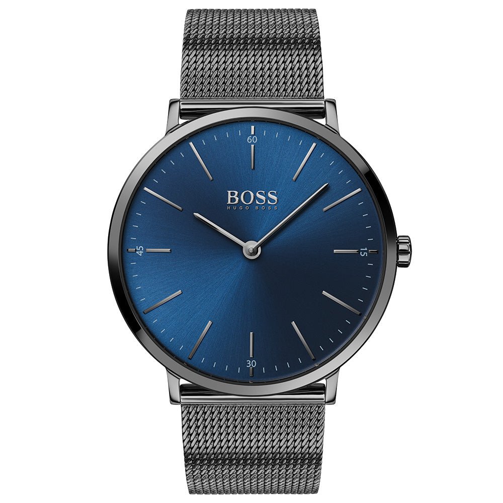  Shop Authentic Hugo Boss Horizon Blue Dial Black Mesh Bracelet Watch for Men - 1513734 - Luxxuri