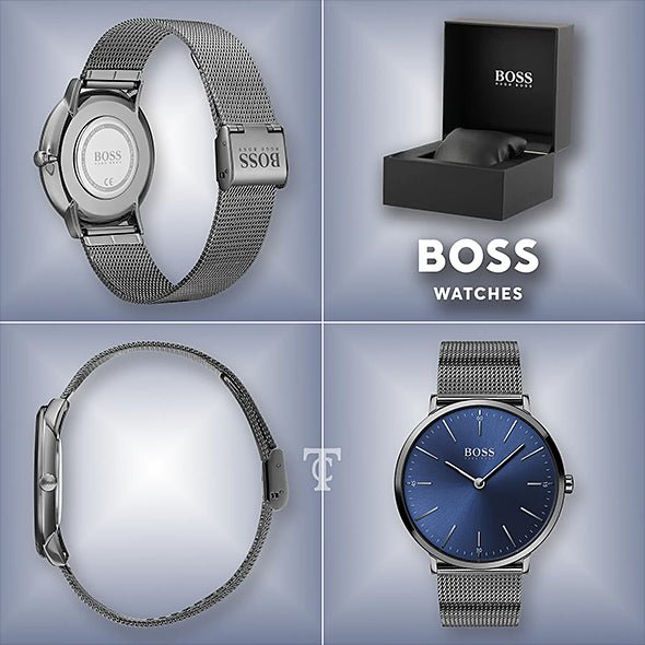  Shop Authentic Hugo Boss Horizon Blue Dial Black Mesh Bracelet Watch for Men - 1513734 - Luxxuri