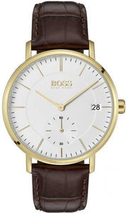  Shop Authentic Hugo Boss Corporal White Dial Brown Leather Strap Watch for Men - 1513640 - Luxxuri
