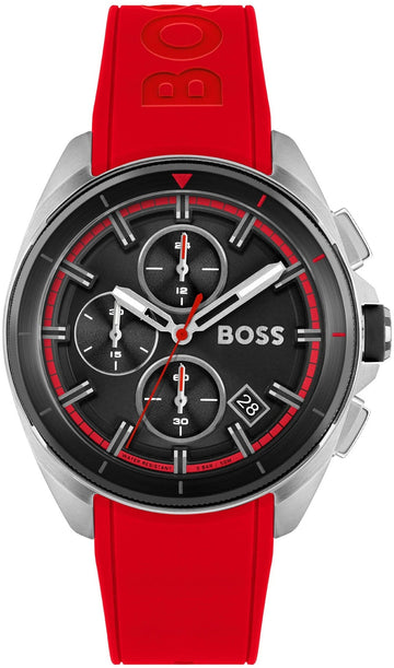  Shop Authentic Hugo Boss Volane Black Dial Red Rubber Strap Watch for Men - 1513959 - Luxxuri