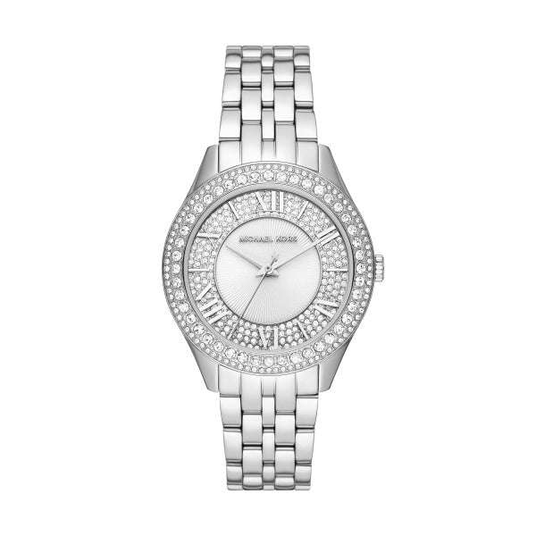  Shop Authentic Michael Kors Harlowe Three-Hand Quartz Silver Dial Silver Steel Strap Watch For Women - MK4708 - Luxxuri