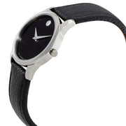  Shop Authentic Movado Museum Classic Black Dial Black Leather Strap Watch For Women - 0607015 - Luxxuri