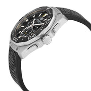  Shop Authentic Tag Heuer Carrera Aquaracer Quartz Chronograph Black Dial Black Rubber Strap Watch for Men - CAY111A.FT6041 - Luxxuri