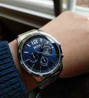 Shop Authentic Hugo Boss Professional Chronograph Blue Dial Silver Steel Strap Watch for Men - 1513527 - Luxxuri