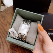  Shop Authentic Guess Mod Heavy Metal Silver Dial Silver Steel Strap Watch For Women - W1117L1 - Luxxuri