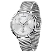  Shop Authentic Calvin Klein High Noon Silver Dial Silver Mesh Bracelet Watch for Men - K8M27126 - Luxxuri