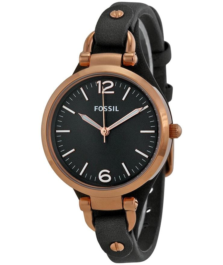  Shop Authentic Fossil Georgia Smoke Grey Dial Grey Leather Strap Watch for Women - ES3077 - Luxxuri