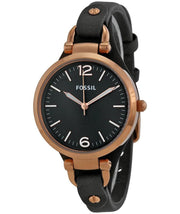 Shop Authentic Fossil Georgia Smoke Grey Dial Grey Leather Strap Watch for Women - ES3077 - Luxxuri