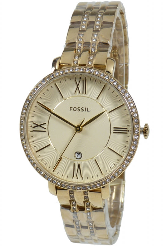  Shop Authentic Fossil Jacqueline Gold Dial Gold Steel Strap Watch for Women - ES3547 - Luxxuri
