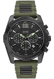  Shop Authentic Guess Sport Chronograph Black Dial Green Silicone Strap Watch for Men - W0167G4 - Luxxuri