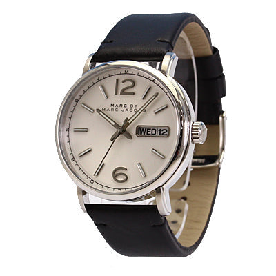  Shop Authentic Marc Jacobs Fergus White Dial Black Leather Strap Watch for Men - MBM5076 - Luxxuri