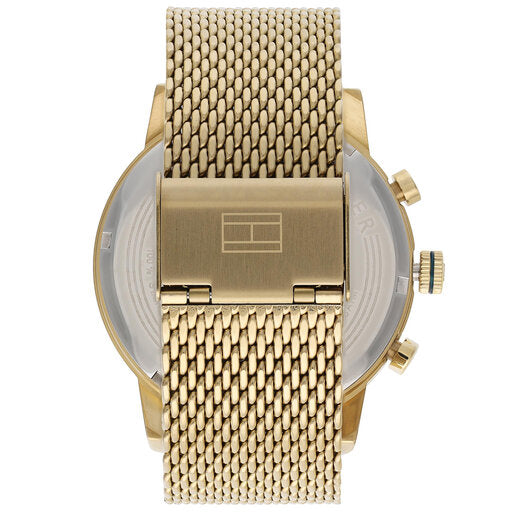  Shop Authentic Tommy Hilfiger Kane White Dial Gold Mesh Bracelet Watch for Men - 1710403 - Luxxuri