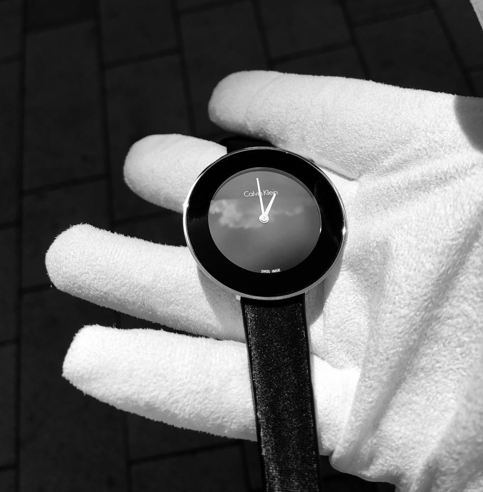  Shop Authentic Calvin Klein Chic Black Dial Black Leather Strap Watch for Women - K7N23CB1 - Luxxuri