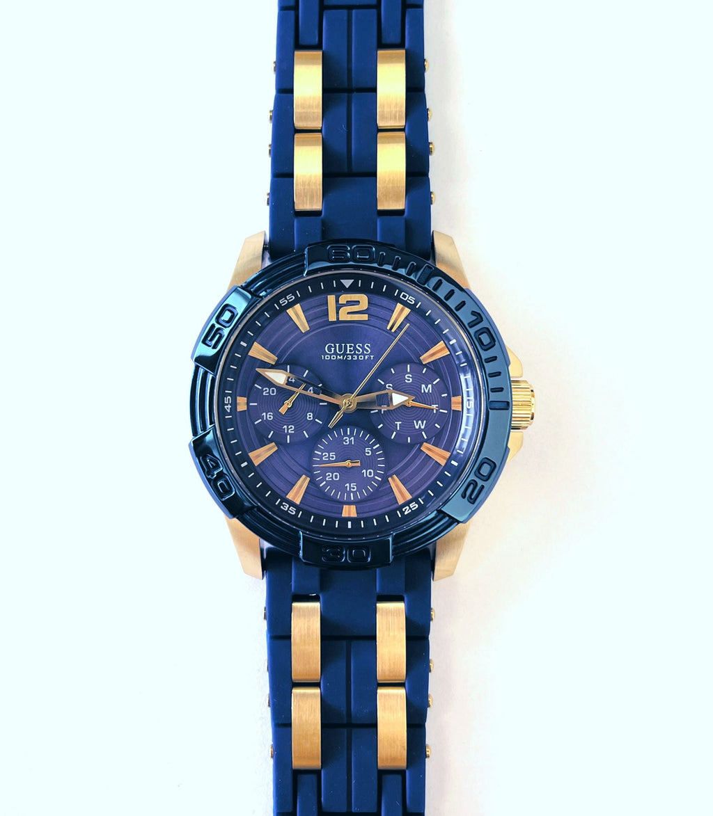  Shop Authentic Guess Oasis Blue Dial Two Tone Steel Strap Watch for Men - W0366G6 - Luxxuri