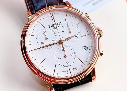  Shop Authentic Tissot Carson Premium Chronograph White Dial Brown Leather Strap Watch For Men - T122.417.36.011.00 - Luxxuri