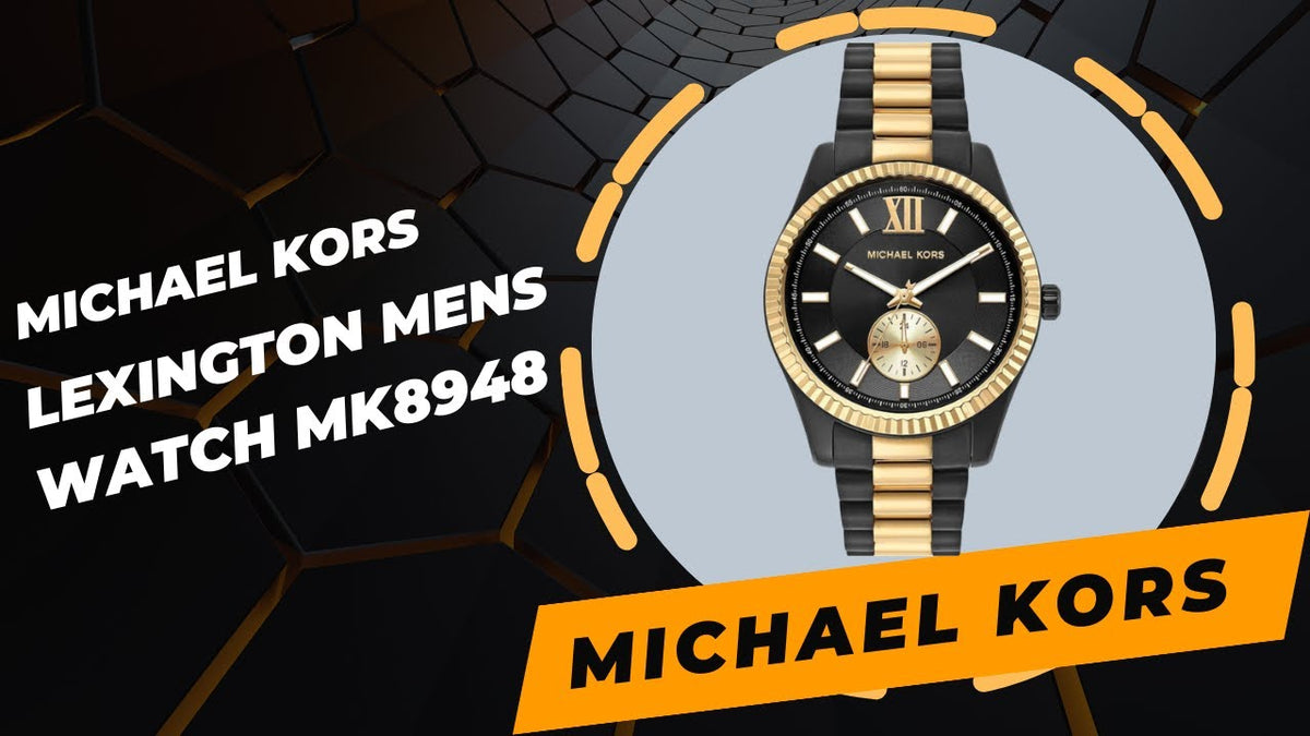  Shop Authentic Michael Kors Lexington Quartz Black Dial Two Tone Steel Strap Watch For Men - MK8948 - Luxxuri