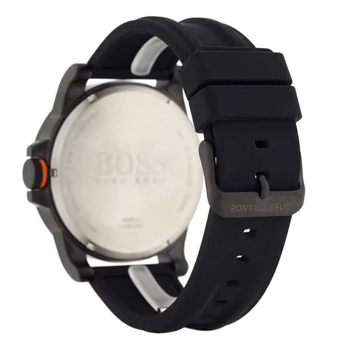  Shop Authentic Hugo Boss Orange Detroit Analog Black Dial Black Silicone Strap Watch For Men - 1550011 - Luxxuri