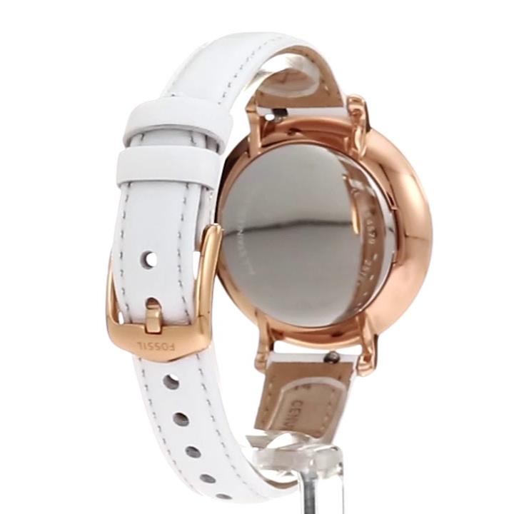  Shop Authentic Fossil Jacqueline Quartz Mother of Pearl White Dial White Leather Strap Watch for Women - ES4579 - Luxxuri