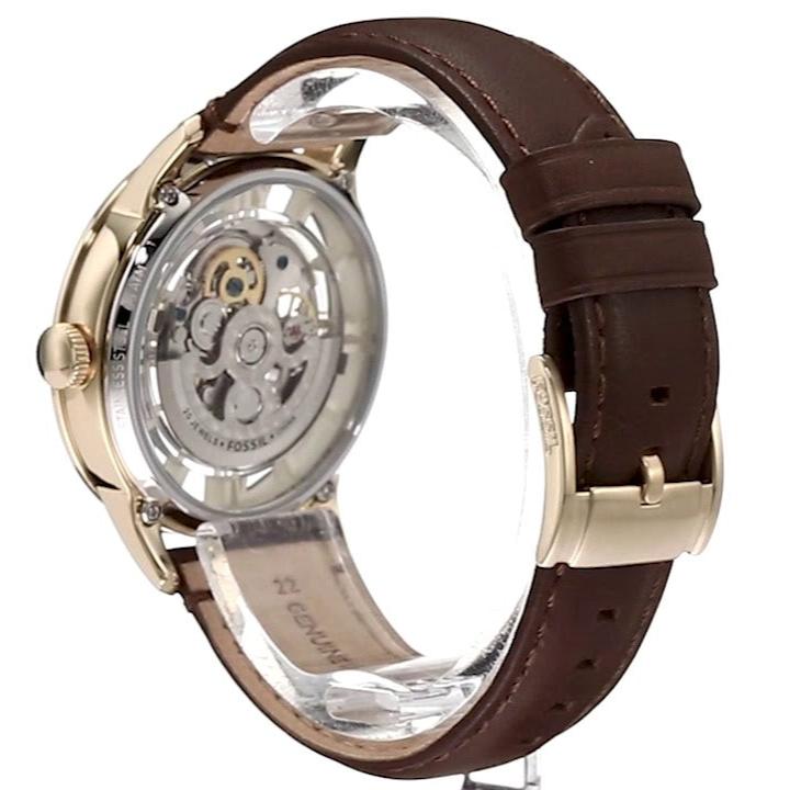  Shop Authentic Fossil Townsman Automatic Skeleton Gold Dial Brown Leather Strap Watch for Men - ME3043 - Luxxuri