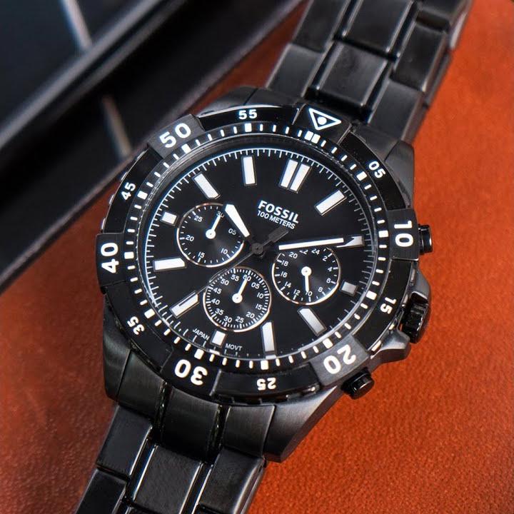  Shop Authentic Fossil Garrett Chronograph Black Dial Black Steel Strap Watch for Men - FS5773 - Luxxuri