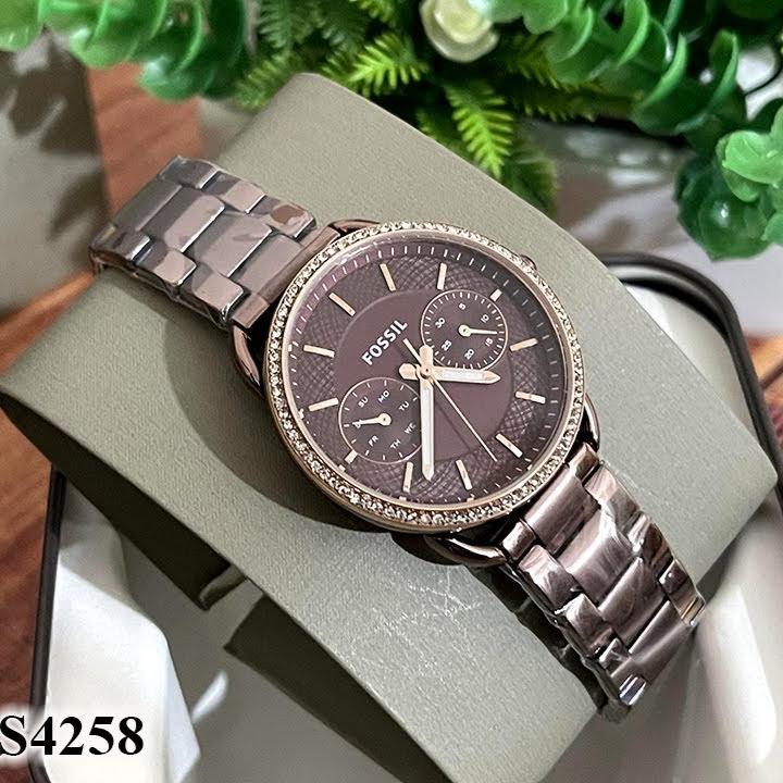  Shop Authentic Fossil Tailor Analog Brown Dial Brown Steel Strap Watch for Women - ES4258 - Luxxuri