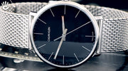  Shop Authentic Calvin Klein High Noon Black Dial Silver Mesh Bracelet Watch for Men - K8M21121 - Luxxuri