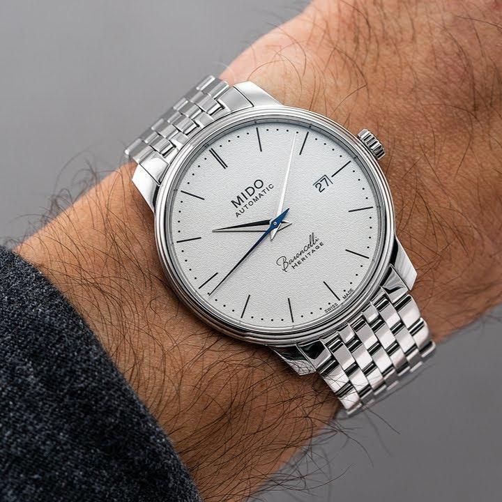  Shop Authentic Mido Baroncelli II Automatic White Dial Silver Steel Strap Watch For Men - M8600.4.26.1 - Luxxuri