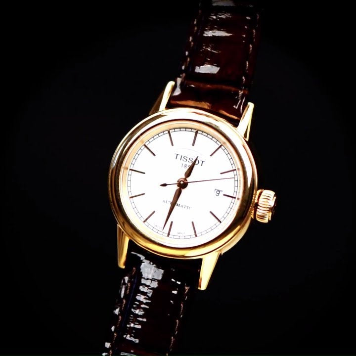  Shop Authentic Tissot Carson Automatic White Dial Brown Leather Strap Watch For Women - T085.207.36.011.00 - Luxxuri