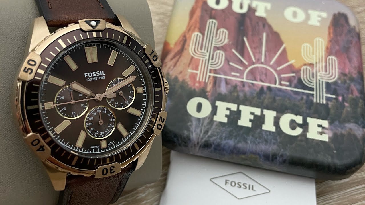  Shop Authentic Fossil Garrett Chronograph Brown Dial Brown Leather Strap Watch for Men - FS5867 - Luxxuri