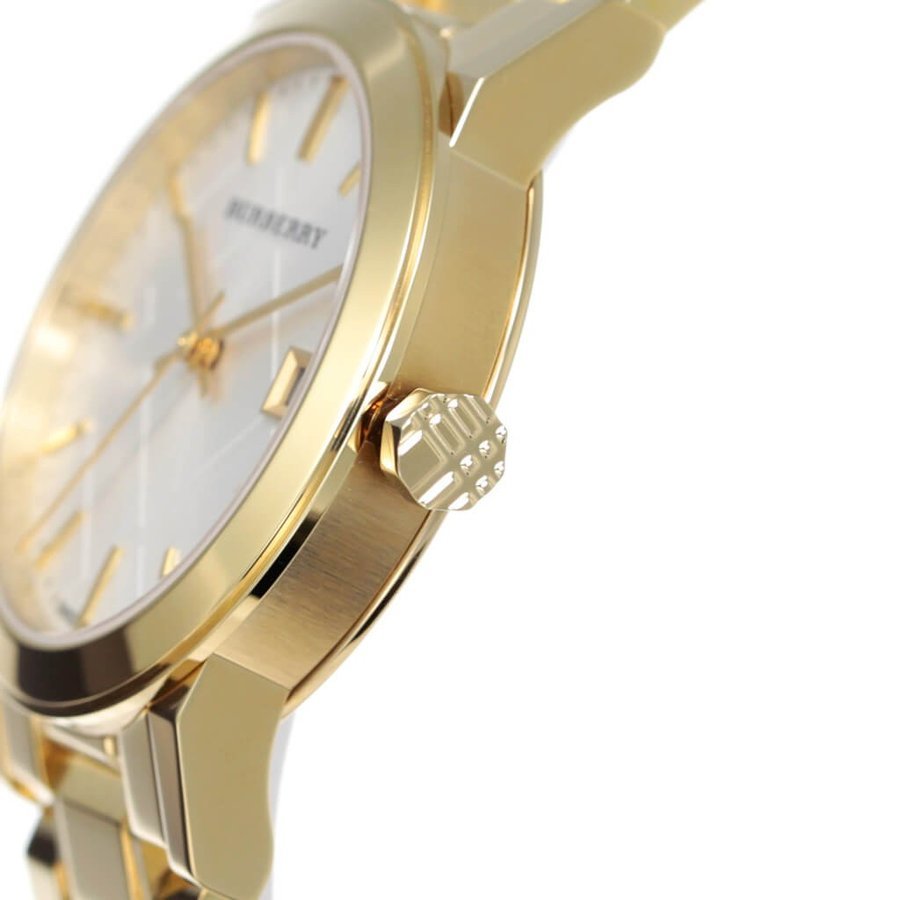  Shop Authentic Burberry The City White Dial Gold Steel Strap Watch for Women - BU9103 - Luxxuri