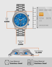  Shop Authentic Michael Kors Runway Stop Hunger Blue Dial Silver Steel Strap Watch for Women - MK7427 - Luxxuri