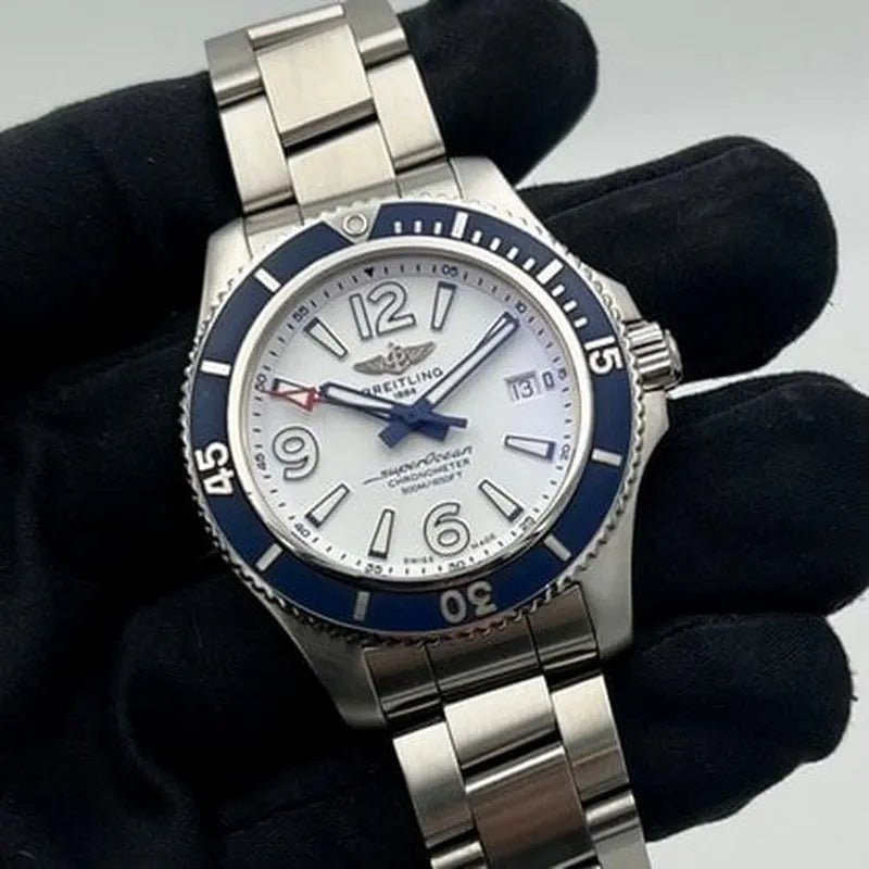  Shop Authentic Breitling Superocean 42mm White Dial Silver Steel Strap Watch for Men - A17366D81A1A1 - Luxxuri