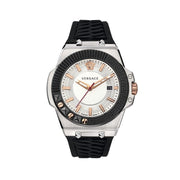  Shop Authentic Versace Chain Reaction Quartz White Dial Black Rubber Strap Watch for Men - VEDY00219 - Luxxuri
