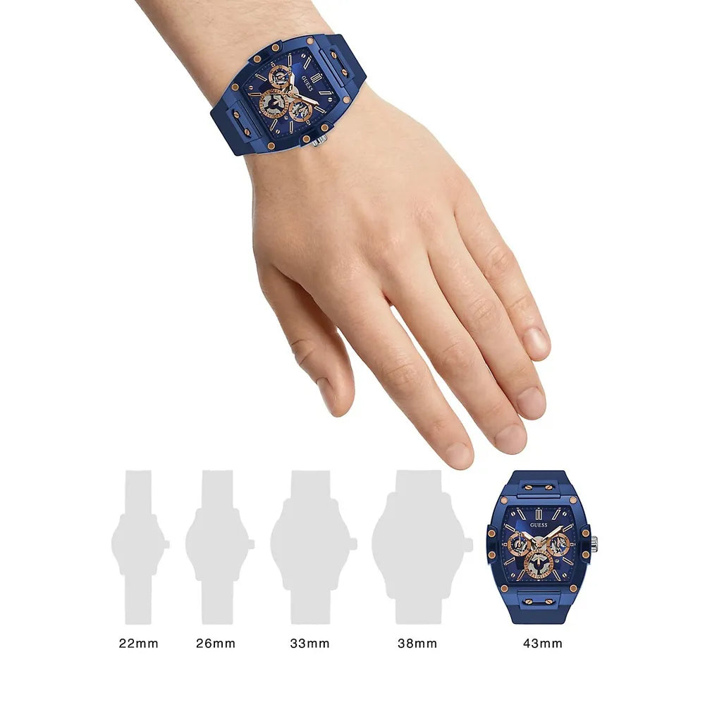  Shop Authentic Guess Phoenix Multifunction Blue Dial Blue Rubber Strap Watch for Men - GW0203G7 - Luxxuri