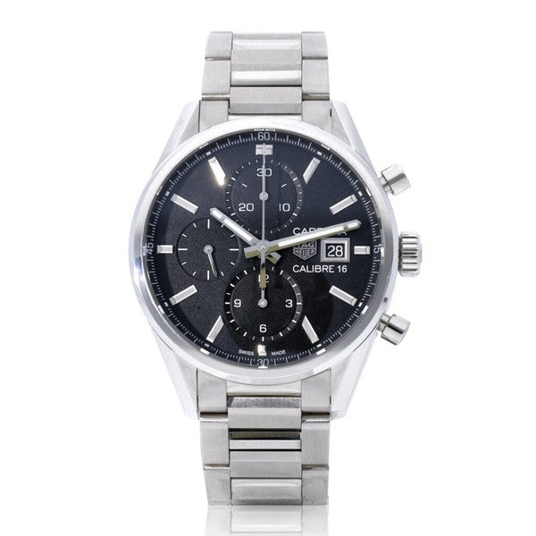  Shop Authentic Tag Heuer Carrera Automatic Chronograph Black Dial Silver Steel Strap Watch for Men - CBK2110.BA0715 - Luxxuri
