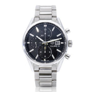  Shop Authentic Tag Heuer Carrera Automatic Chronograph Black Dial Silver Steel Strap Watch for Men - CBK2110.BA0715 - Luxxuri