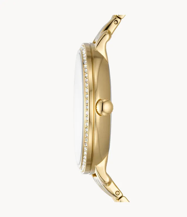  Shop Authentic Fossil Virginia White Dial Gold Steel Strap Watch for Women - ES3283 - Luxxuri