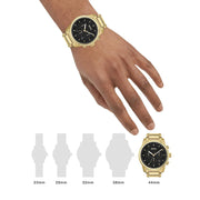  Shop Authentic Hugo Boss Trace Chronograph Black Dial Gold Steel Strap Watch For Men - 1514006 - Luxxuri