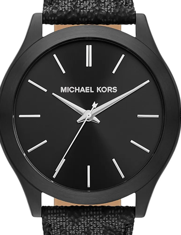  Shop Authentic Michael Kors Slim Runway Black Dial Black Leather Strap Watch For Men - MK8908 - Luxxuri