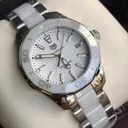  Shop Authentic Tag Heuer Aquaracer Quartz White Dial Two Tone Steel Strap Watch Women - WAY131B.BA0914 - Luxxuri
