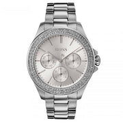  Shop Authentic Hugo Boss Premiere Silver Dial Silver Steel Strap Watch for Women - 1502442 - Luxxuri