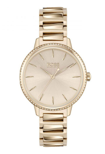  Shop Authentic Hugo Boss Signature Gold Dial Gold Stainless Steel Strap Watch for Women - 1502540 - Luxxuri