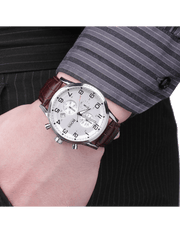  Shop Authentic Hugo Boss Navigator White Dial Brown Leather Strap Watch for Men - 1513495 - Luxxuri
