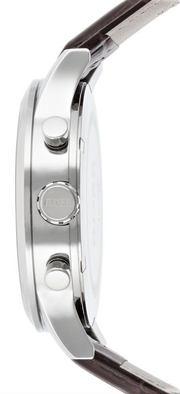  Shop Authentic Hugo Boss Aeroliner Chronoraph White Dial Brown Leather Strap Watch For Men - HB1512447 - Luxxuri