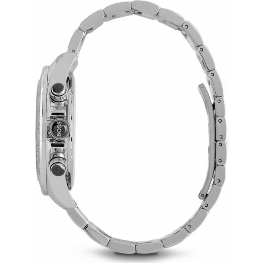  Shop Authentic Hugo Boss Ikon Chronograph White Dial Silver Steel Strap Watch for Men - 1512962 - Luxxuri